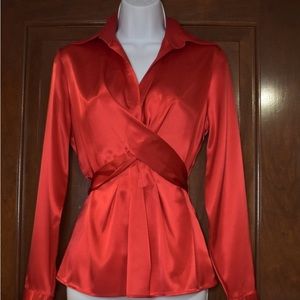 New York and Company/ Bright Red/ Silky/ Blouse/ Size 4  Small